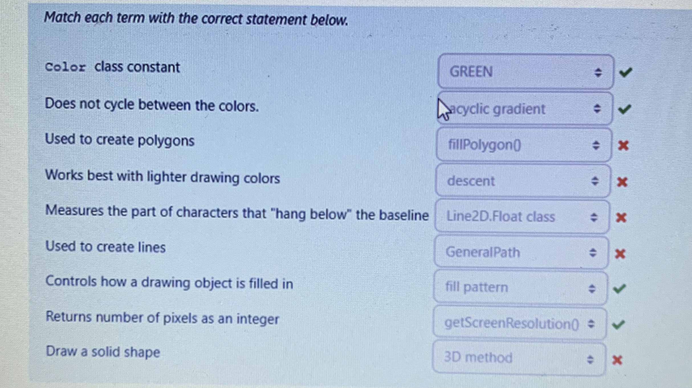 Match each term with the correct statement below.