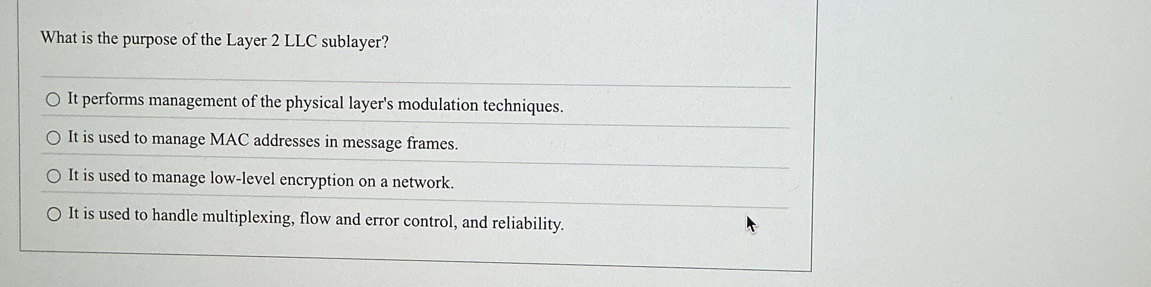 What is the purpose of the Layer 2 LLC sublayer?