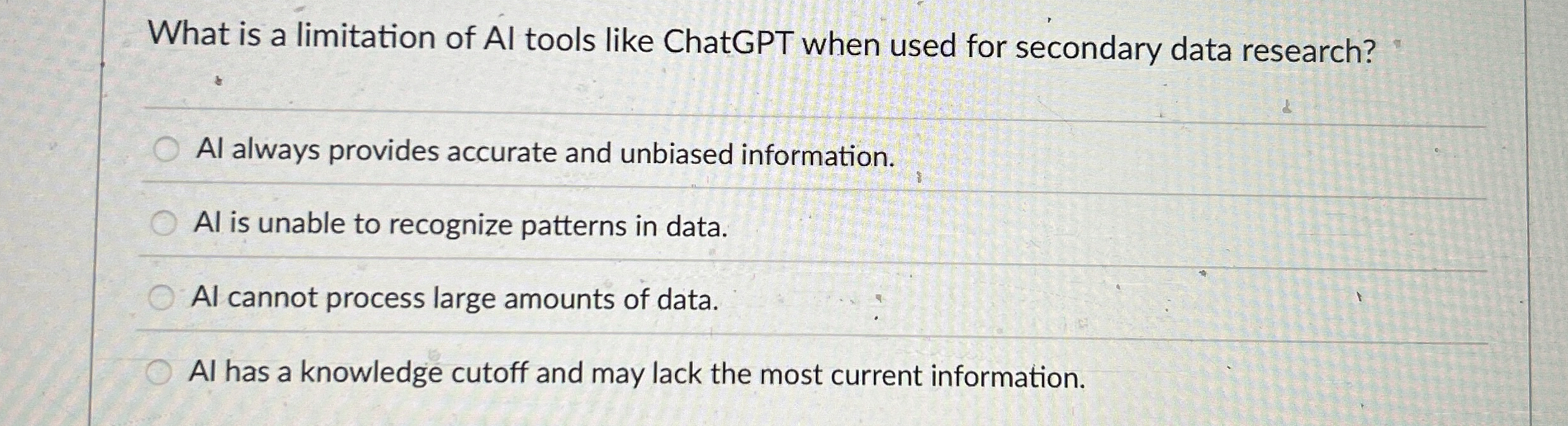 What is a limitation of AI tools like ChatGPT