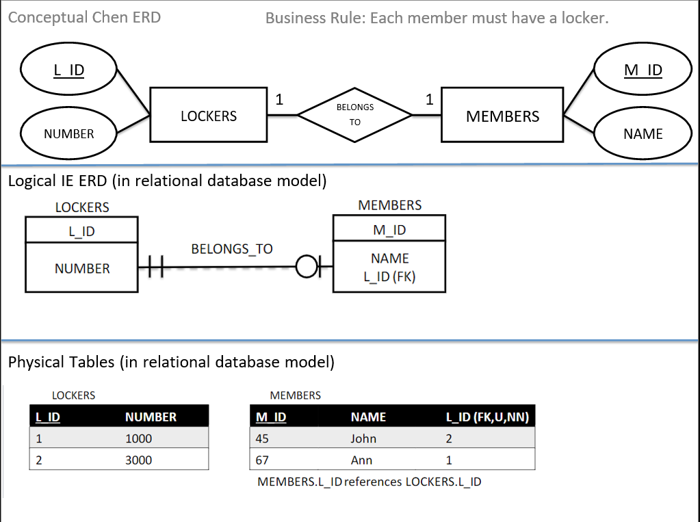 For the Logical IE ERD Include... Primary Key