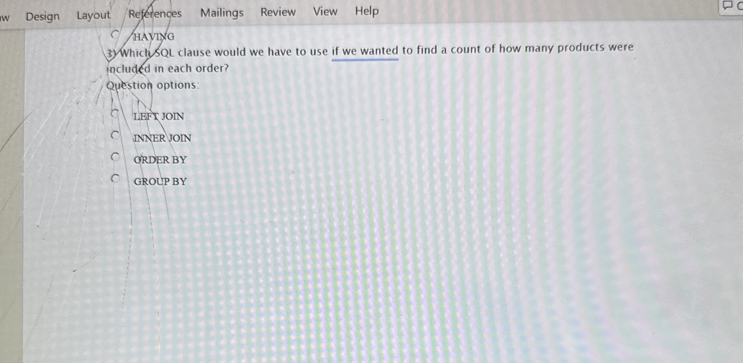 w Design Layout References Mailings Review View