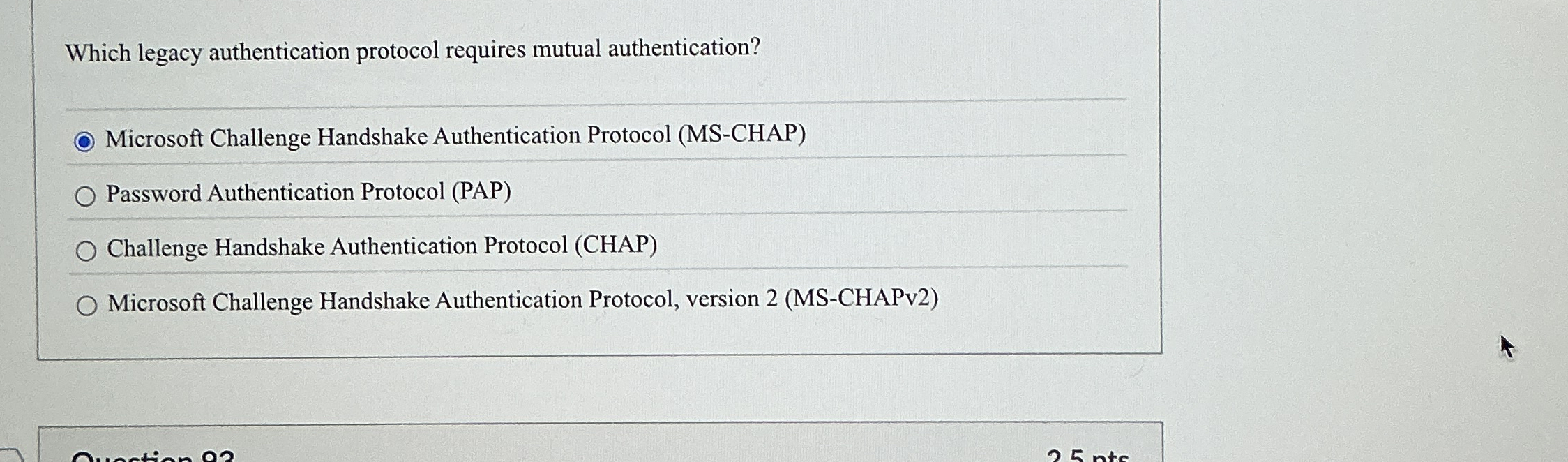 Which legacy authentication protocol requires