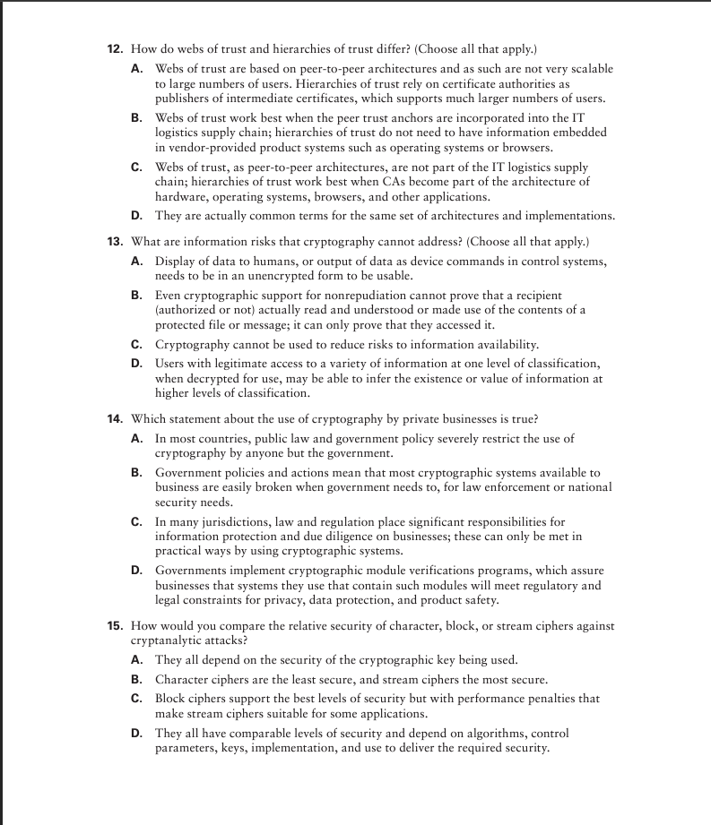 1 2 . How do webs of trust and hierarchies of