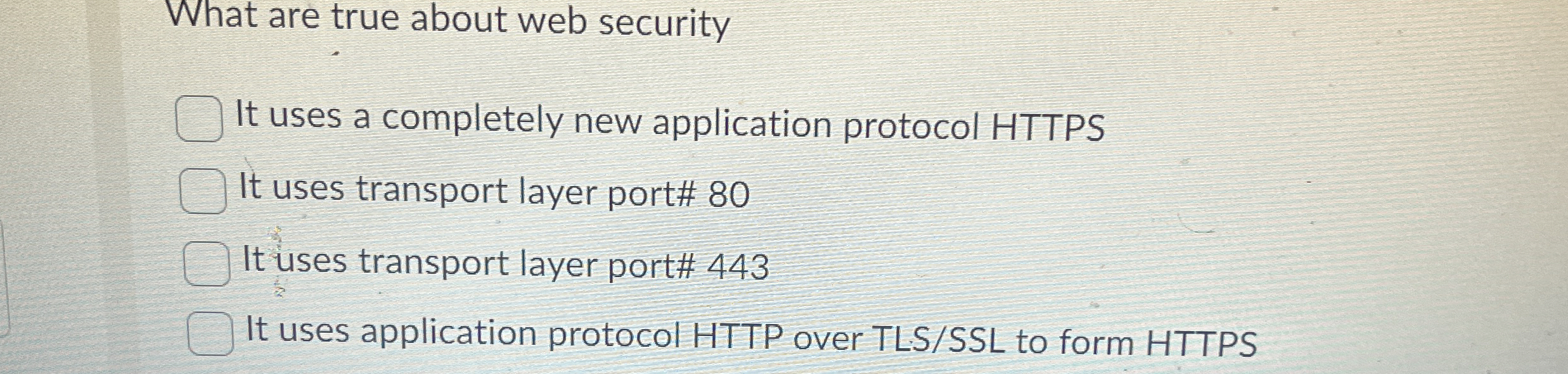 What are true about web security It uses a