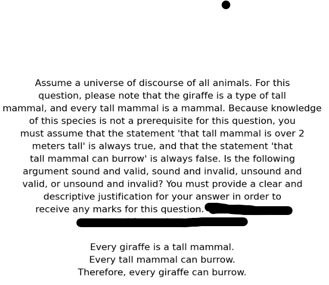 Assume a universe of discourse of all animals.