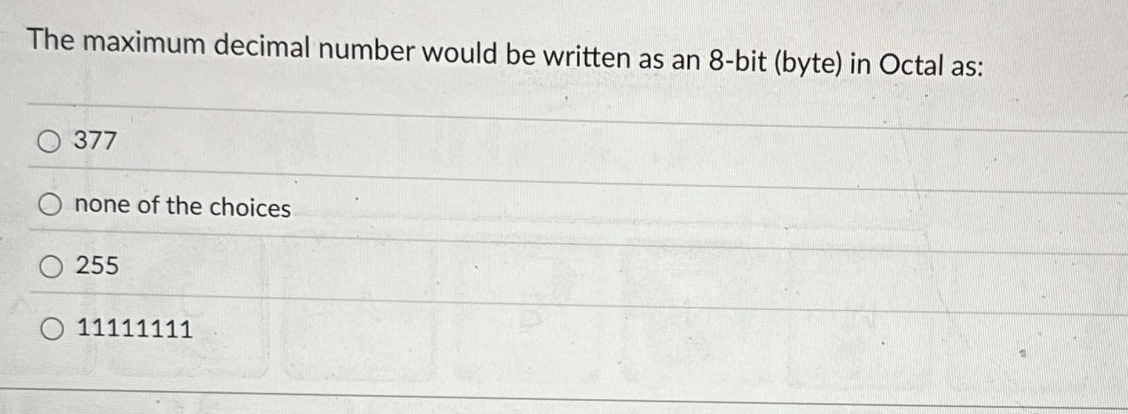 The maximum decimal number would be written as an