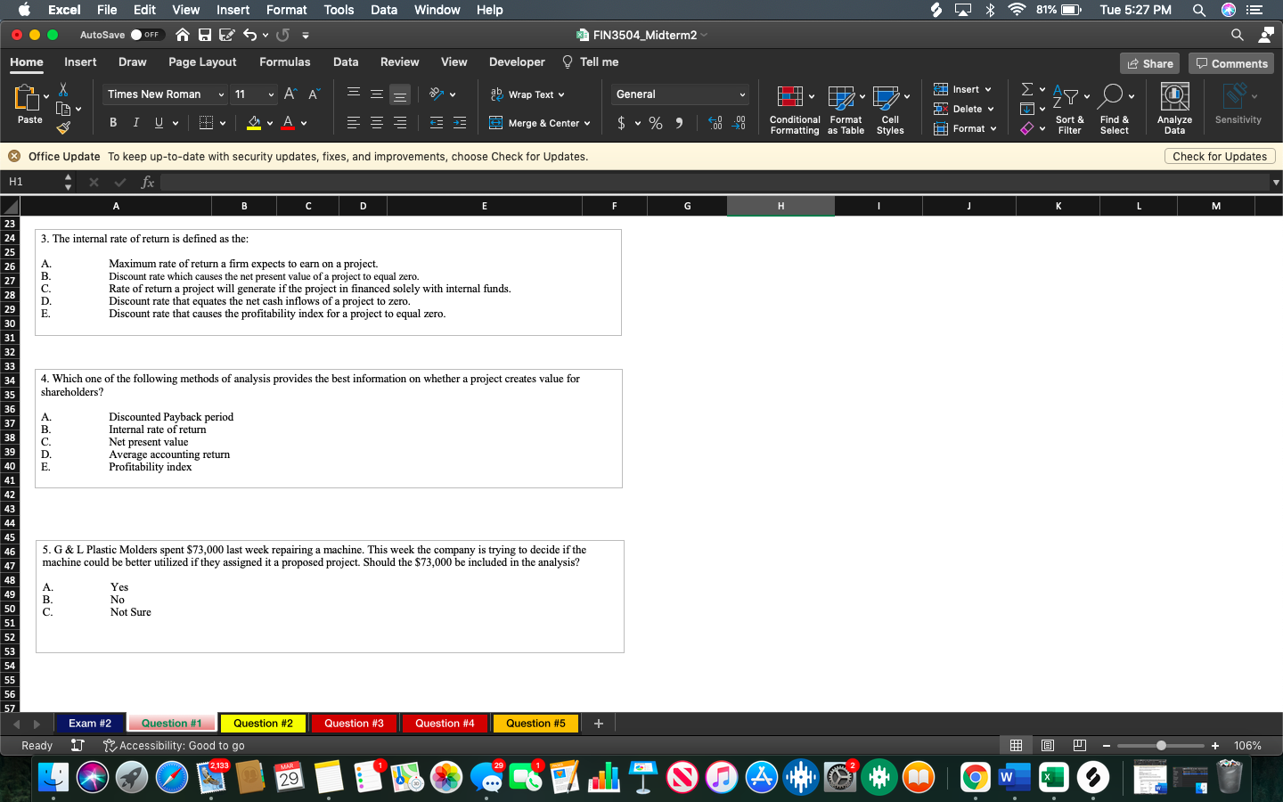 Excel File Edit View Insert Format Tools Data