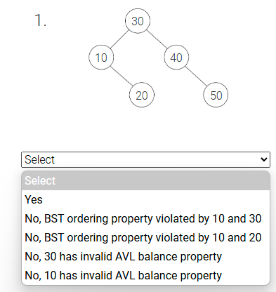 1 . Select Select Yes No , BST ordering property