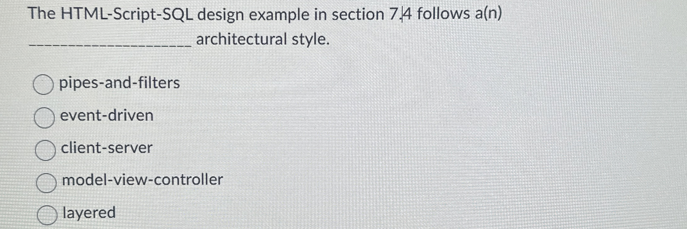 The HTML - Script - SQL design example in section