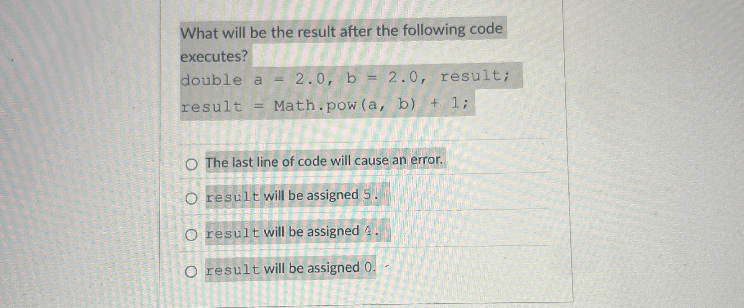 What will be the result after the following code