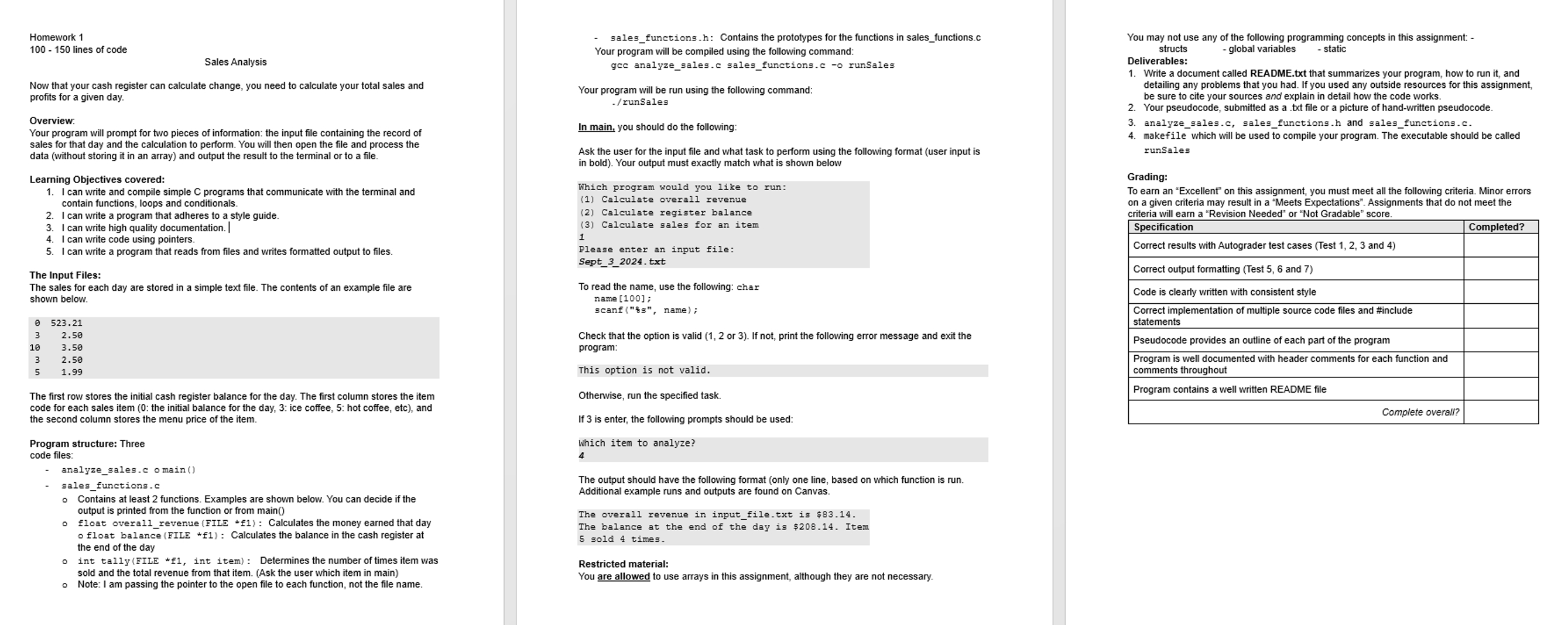 solve this C programming project