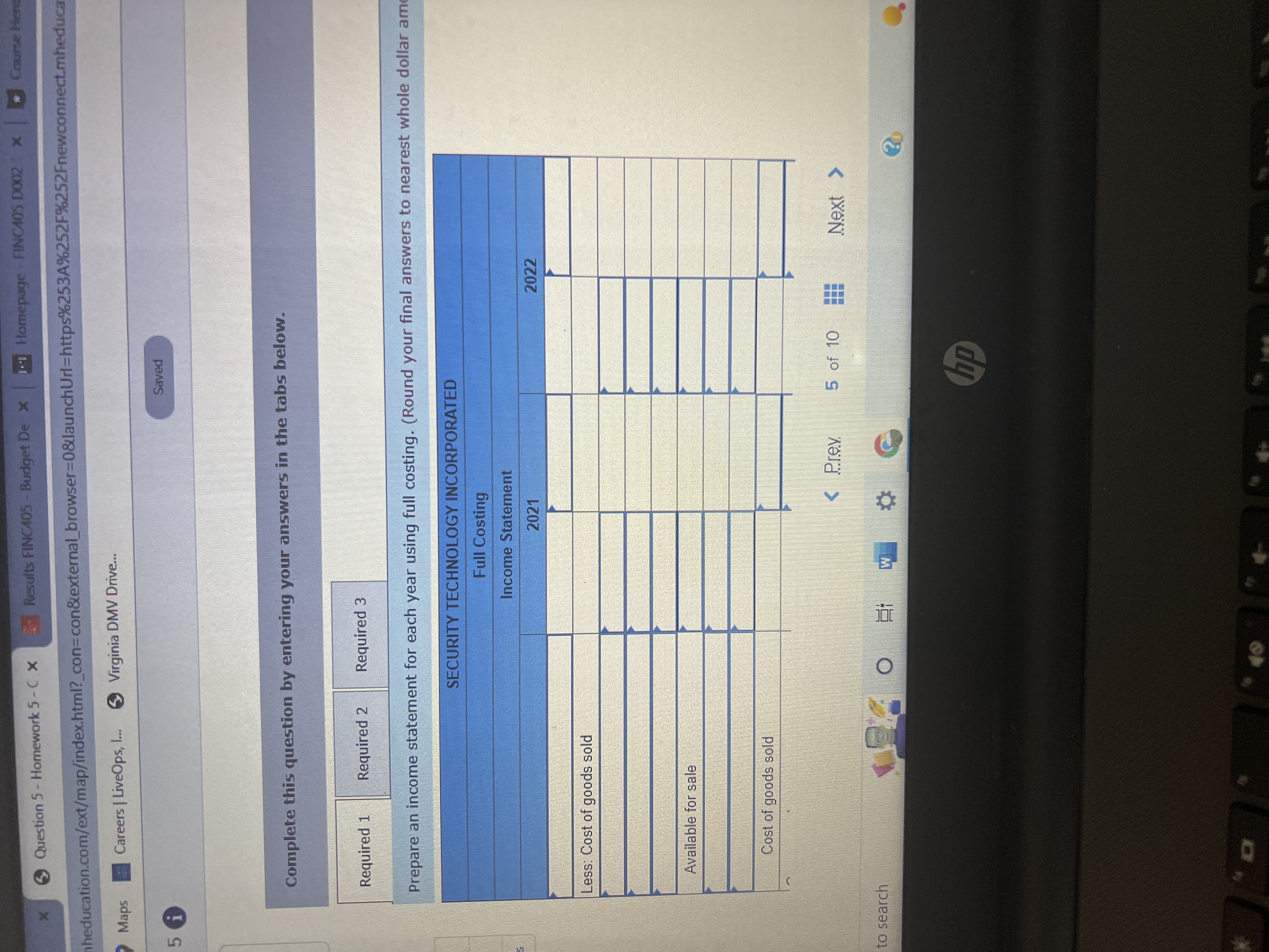 Homework 5 i Saved Help Save & 5 CH Security