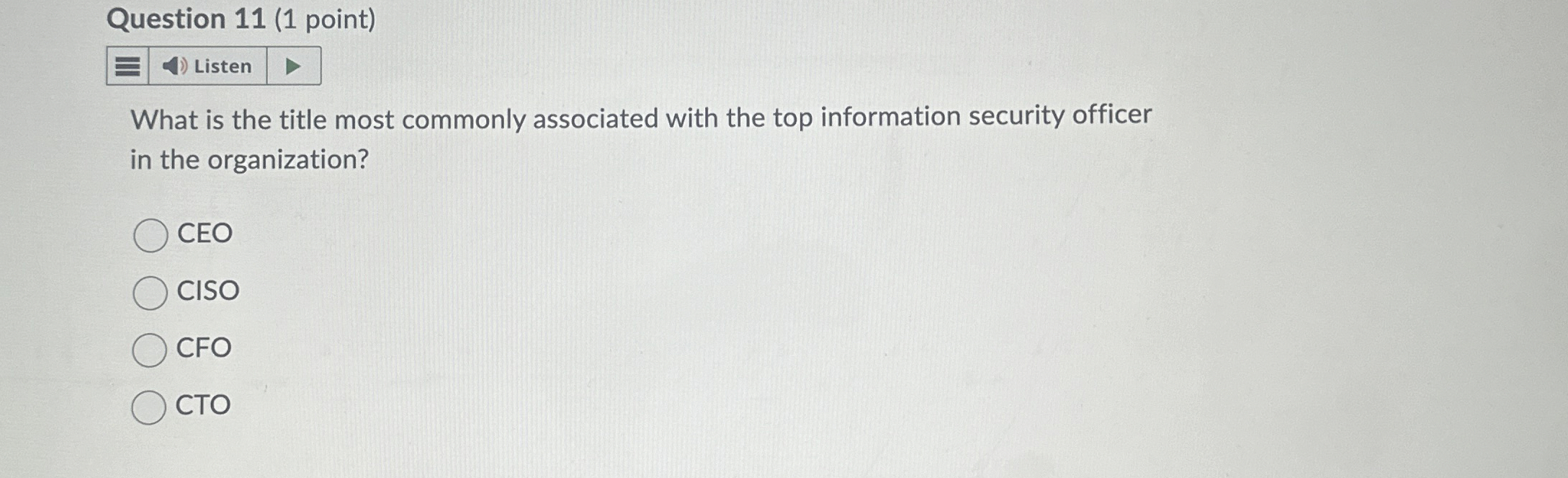 Question 1 1 ( 1 point ) What is the title most
