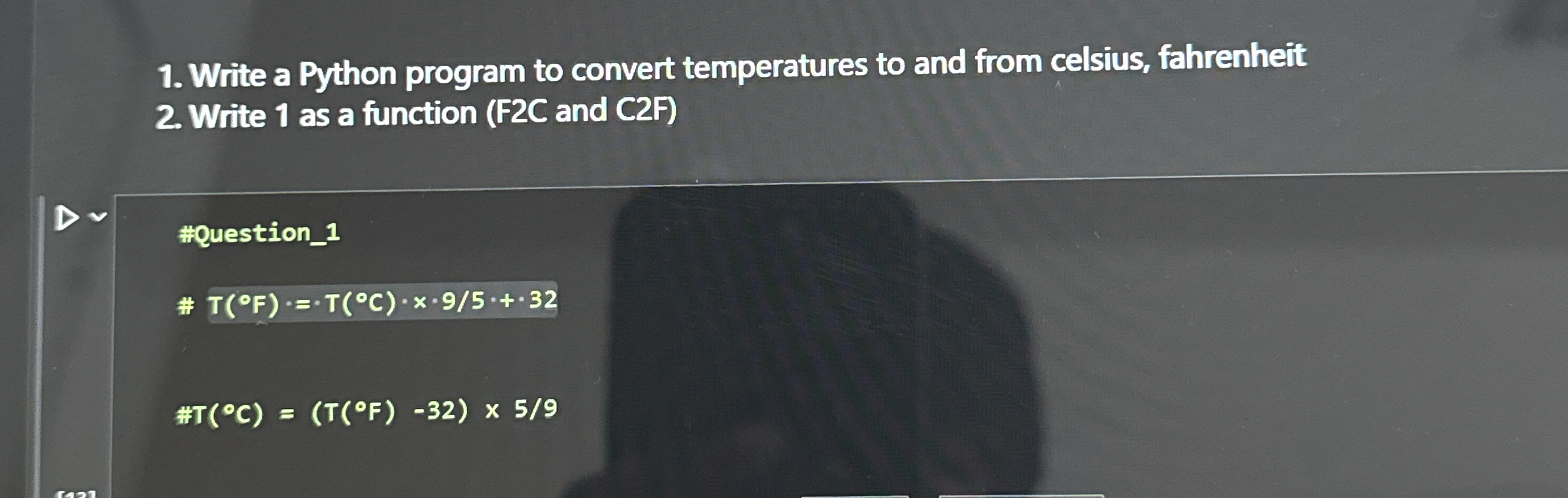 Write a python program to convert temperatures to