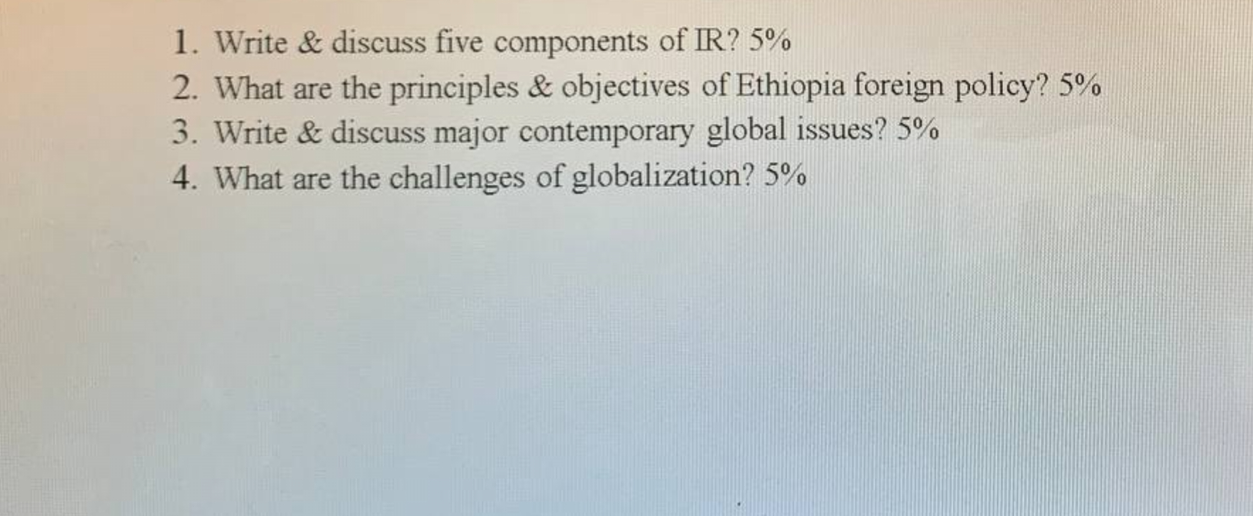 Write & discuss five components of R ? 5 % What