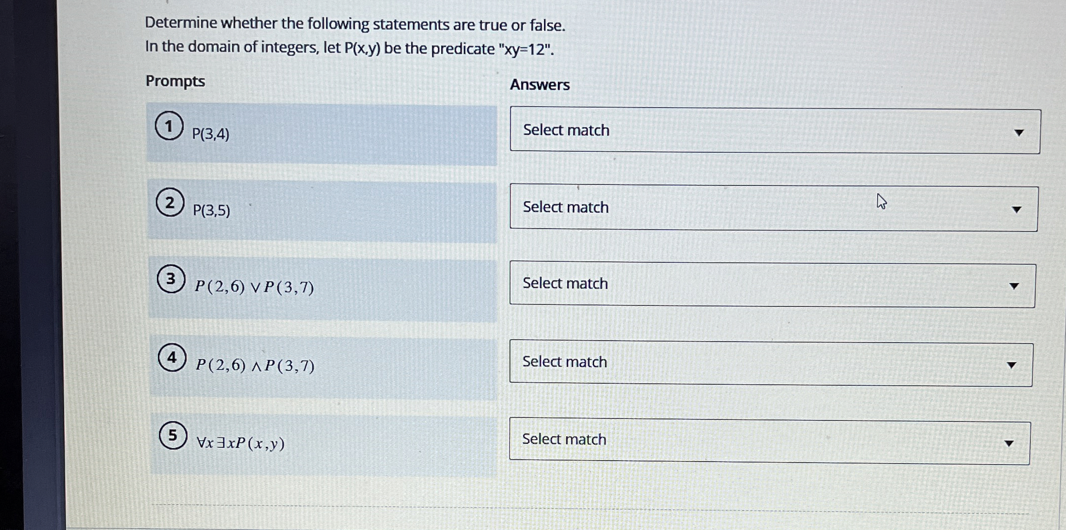 Determine whether the following statements are