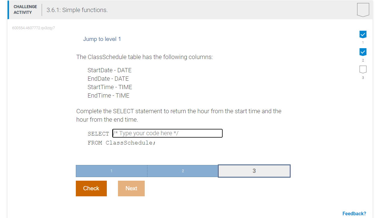 Jump to level 1 The ClassSchedule table has the
