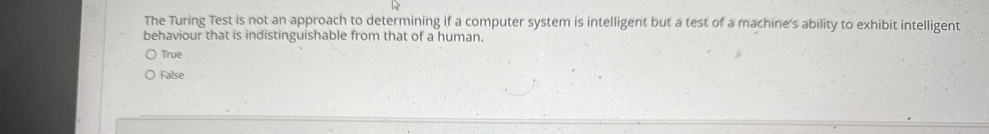 The Turing Test is not an approach to determining
