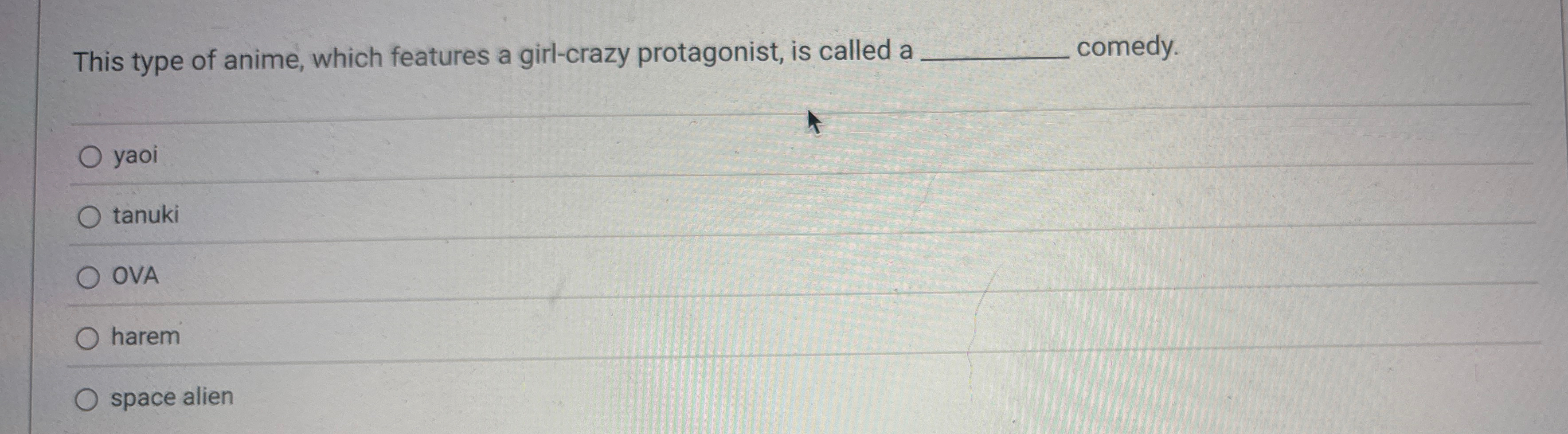 This type of anime, which features a girl - crazy