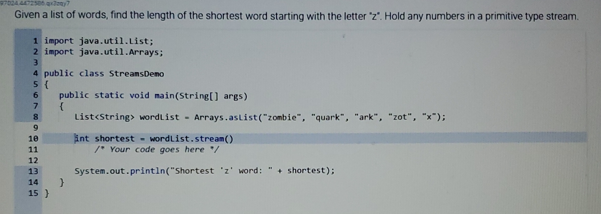 Given a list of words, find the length of the