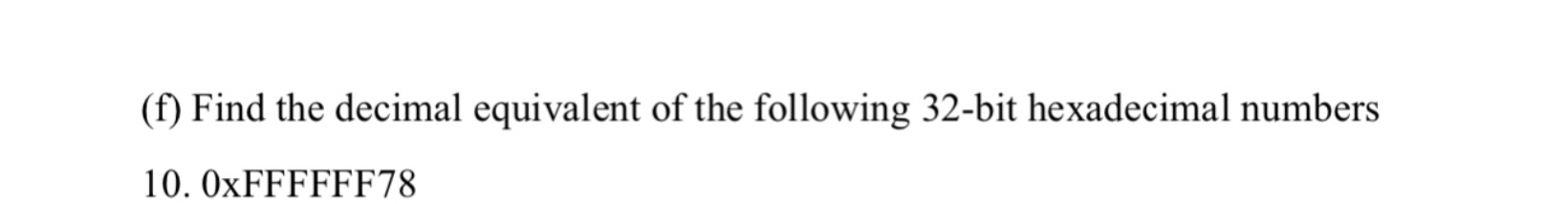 ( f ) Find the decimal equivalent of the