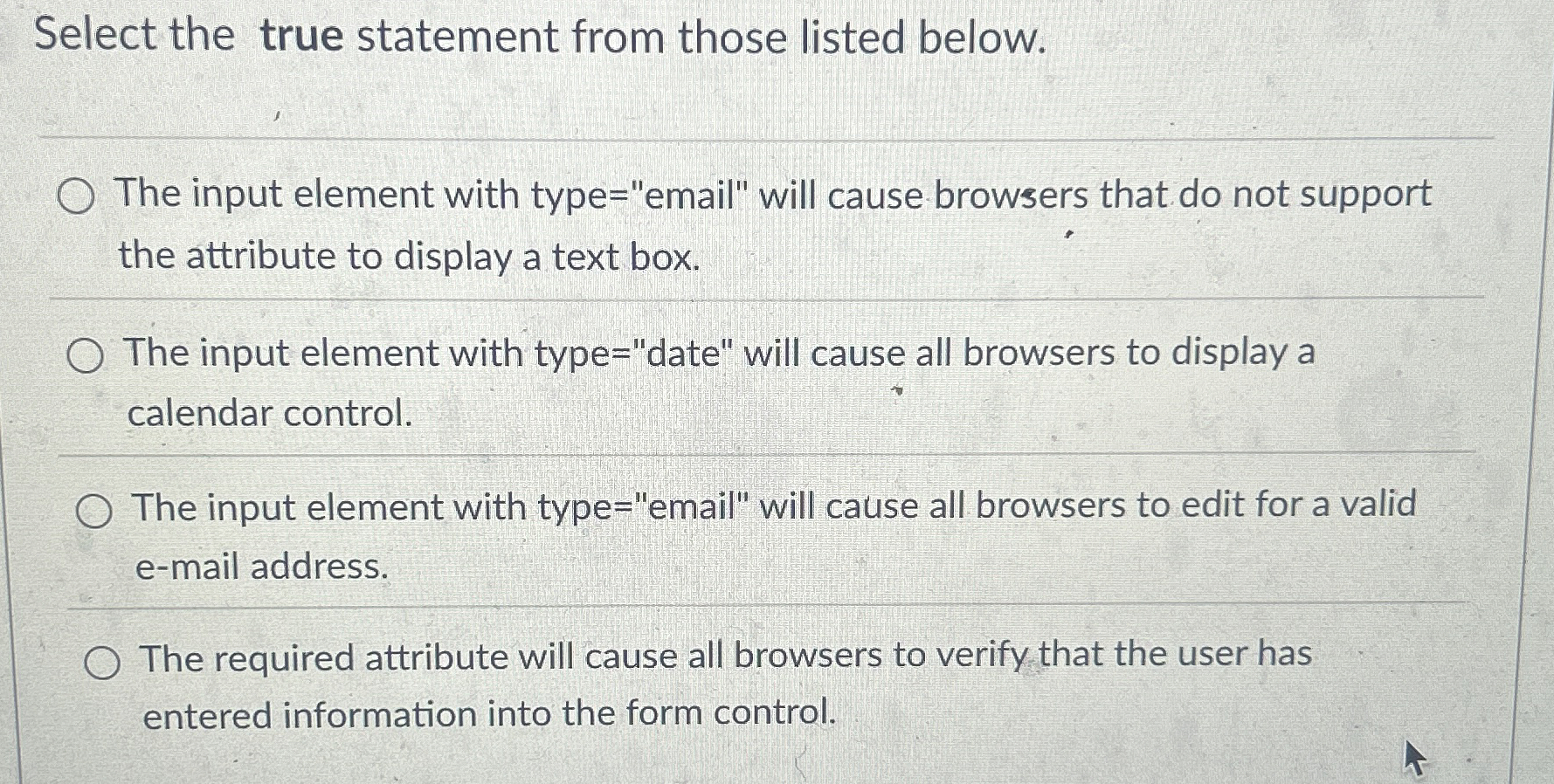 Select the true statement from those listed