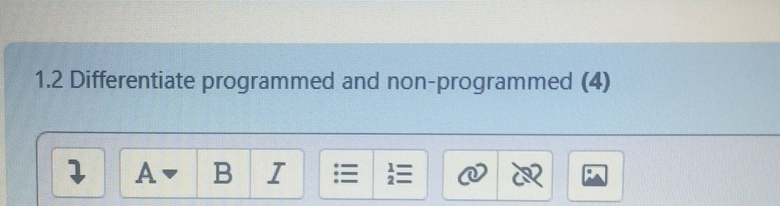 1 . 2 Differentiate programmed and non -