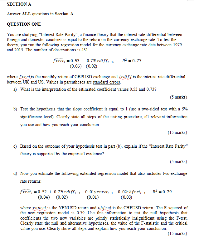SECTION A Answer ALL questions in Section A.