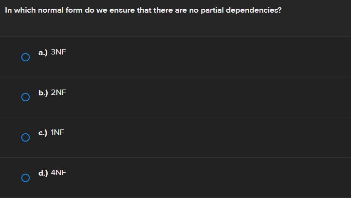 In which normal form do we ensure that there are