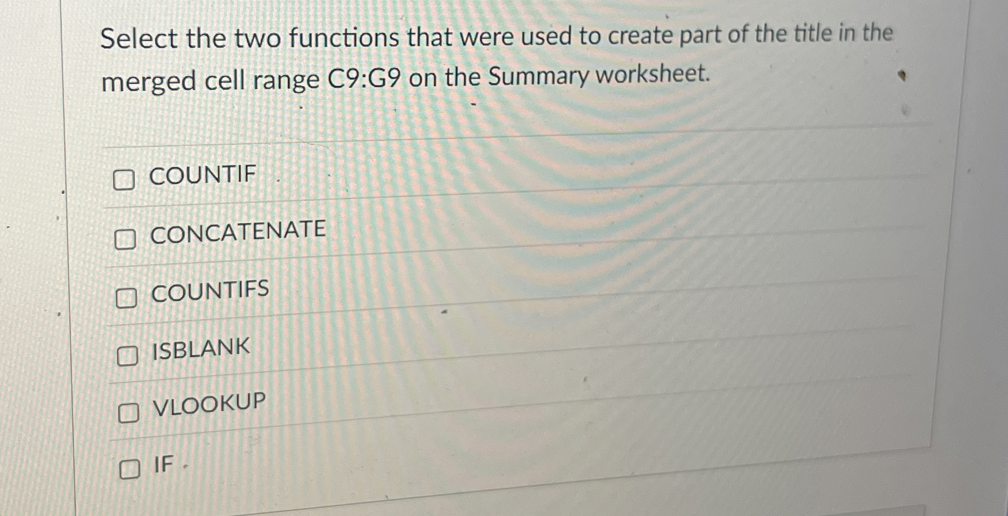 Select the two functions that were used to create