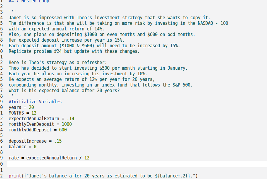 In Python Please ' ' ' Janet is so impressed with