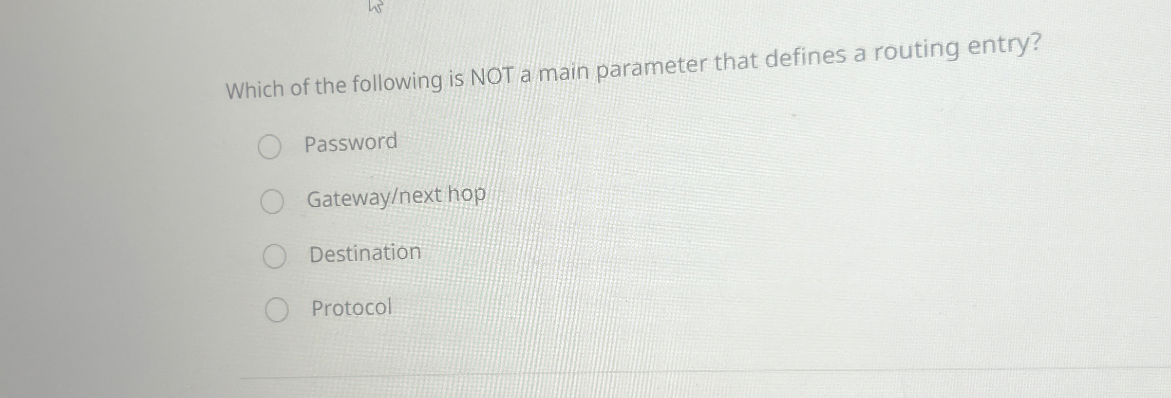 Which of the following is NOT a main parameter