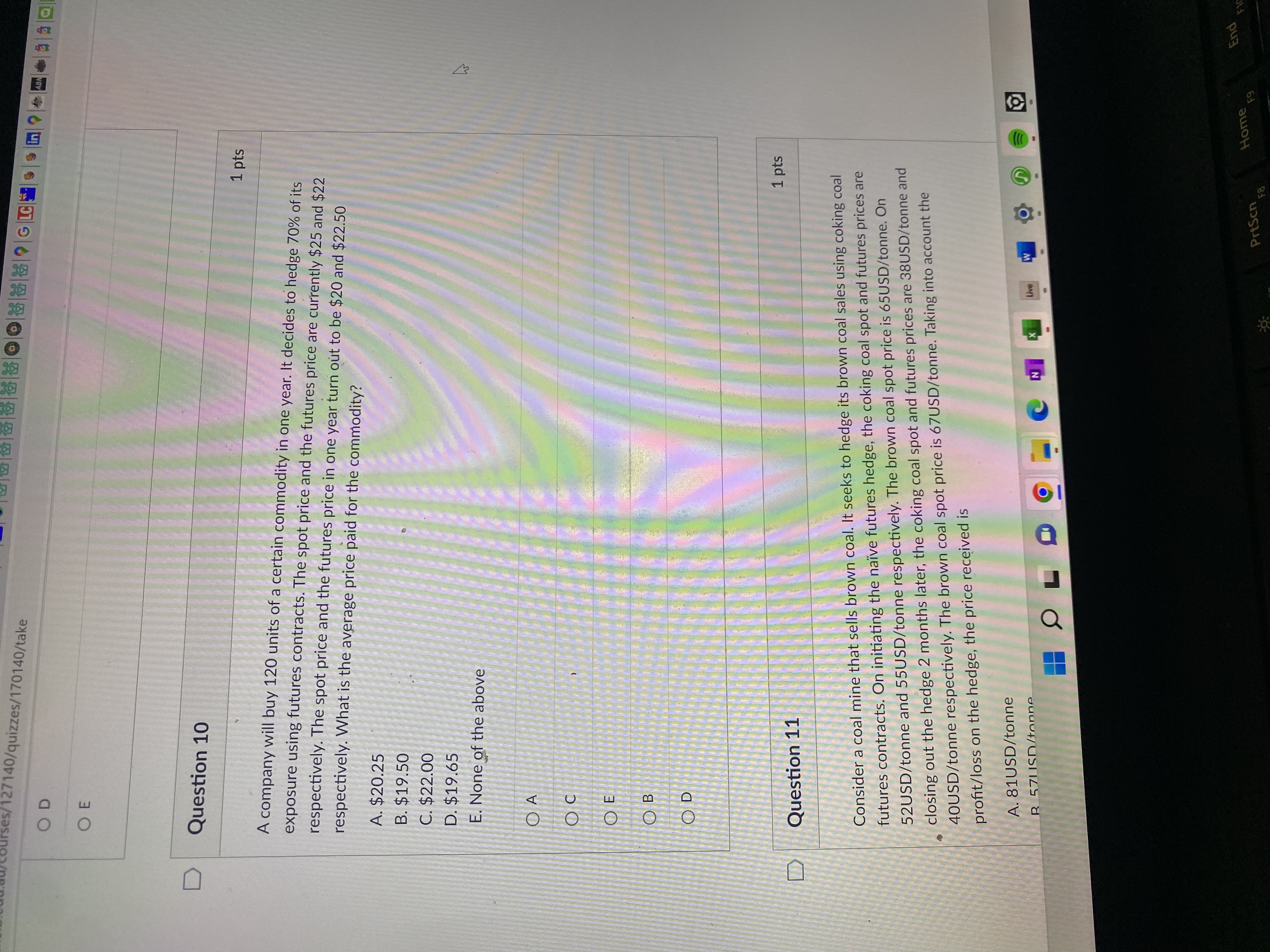 urses/127140/quizzes/170140/take OD OE D Question