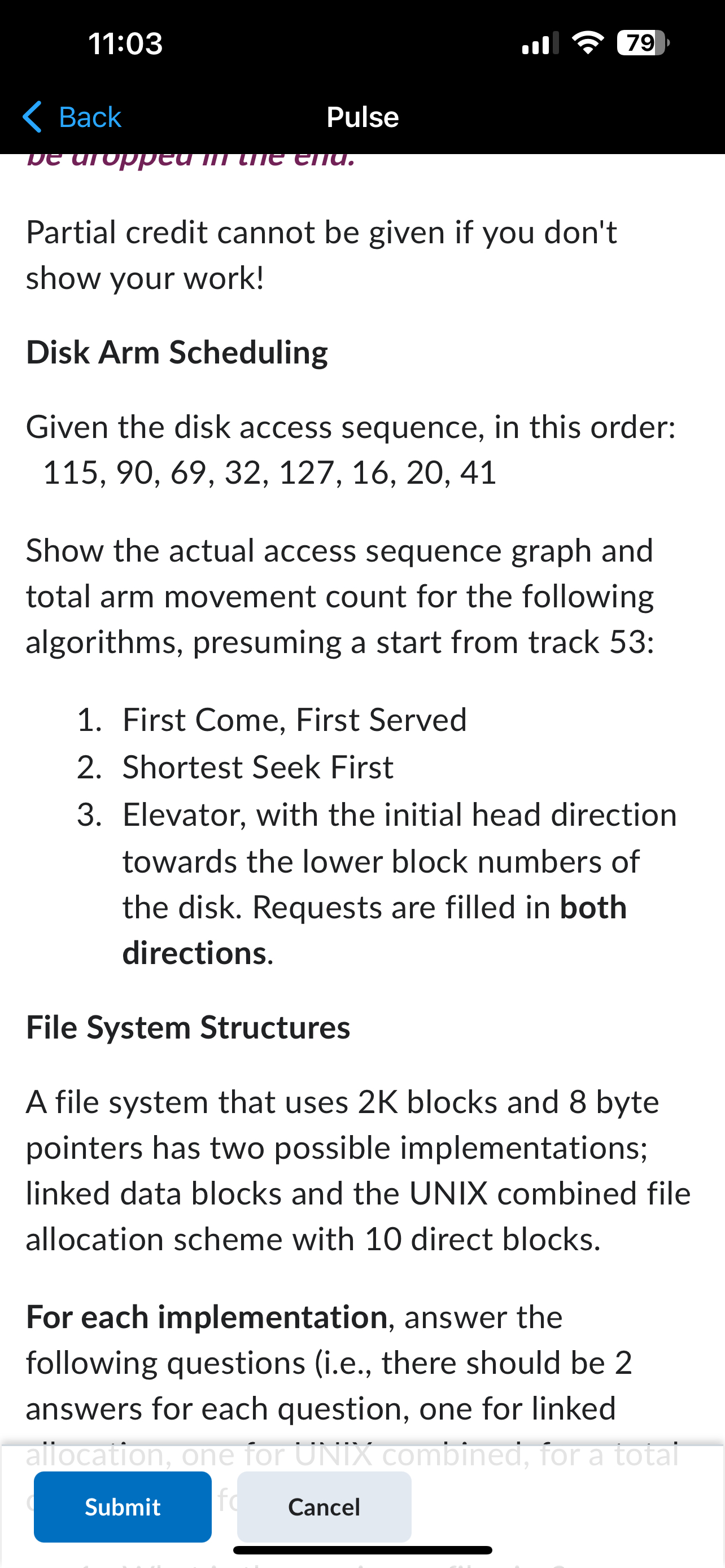 Partial credit cannot be given if you don't show