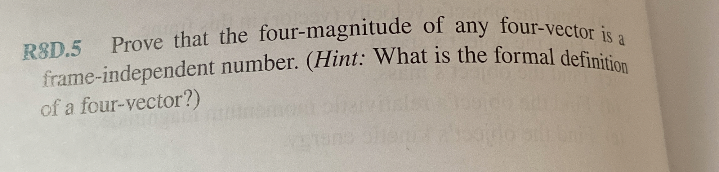 R 8 D . 5 Prove that the four - magnitude of any