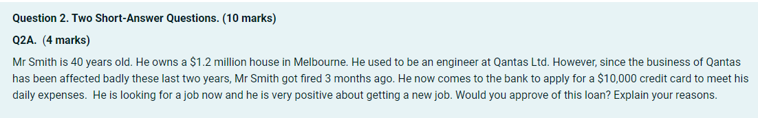 Question 2. Two Short-Answer Questions. (1 {1