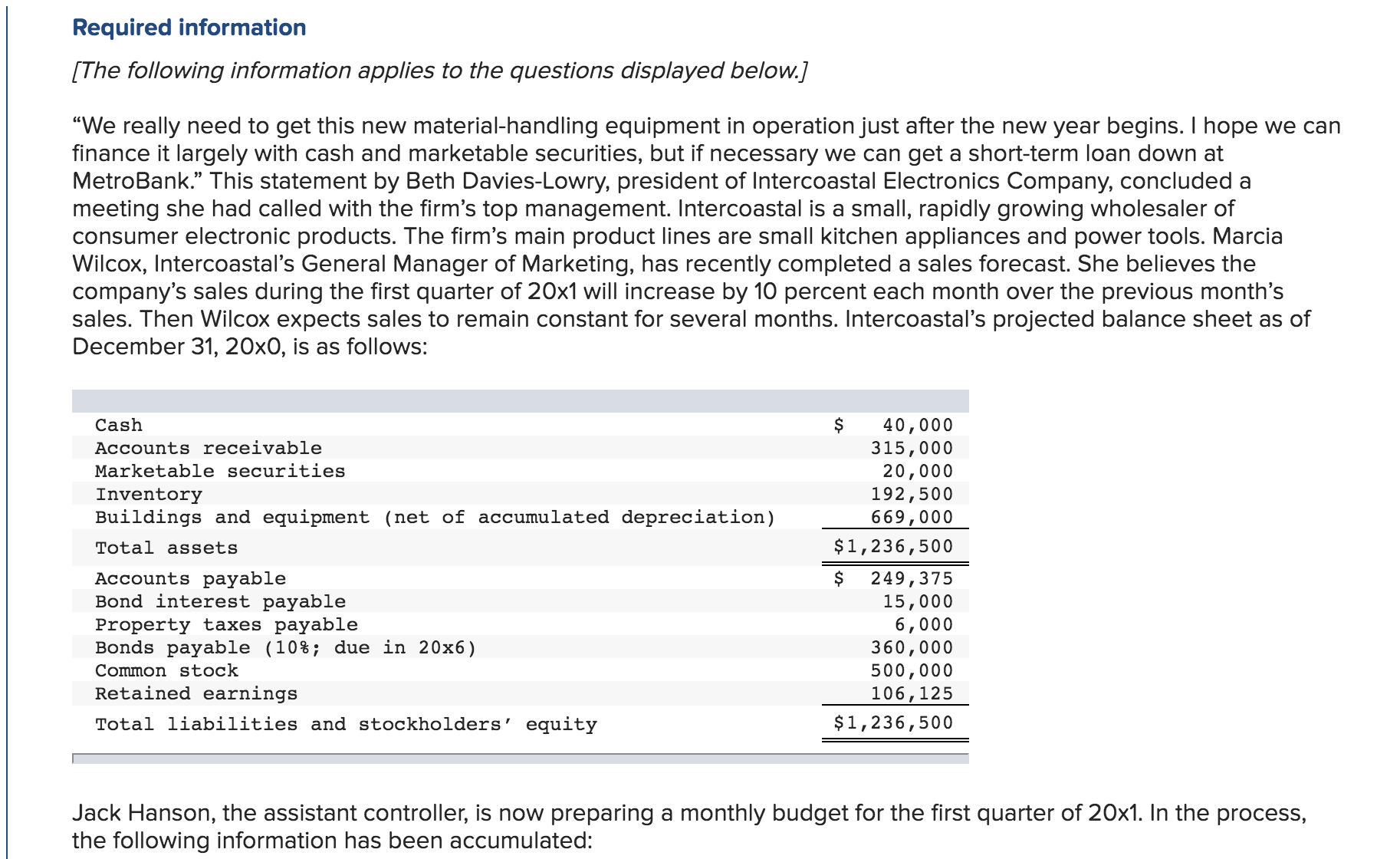 Required information [The following information