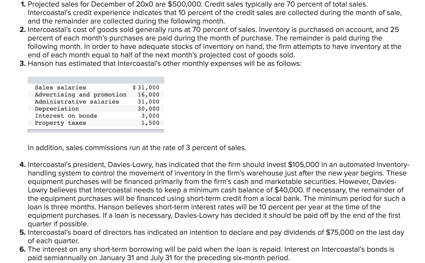 Required information [The following information