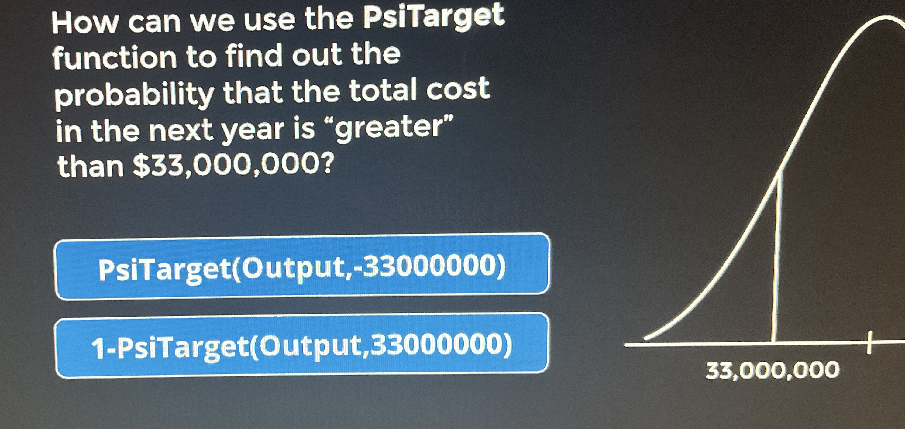 How can we use the PsiTarget function to find out