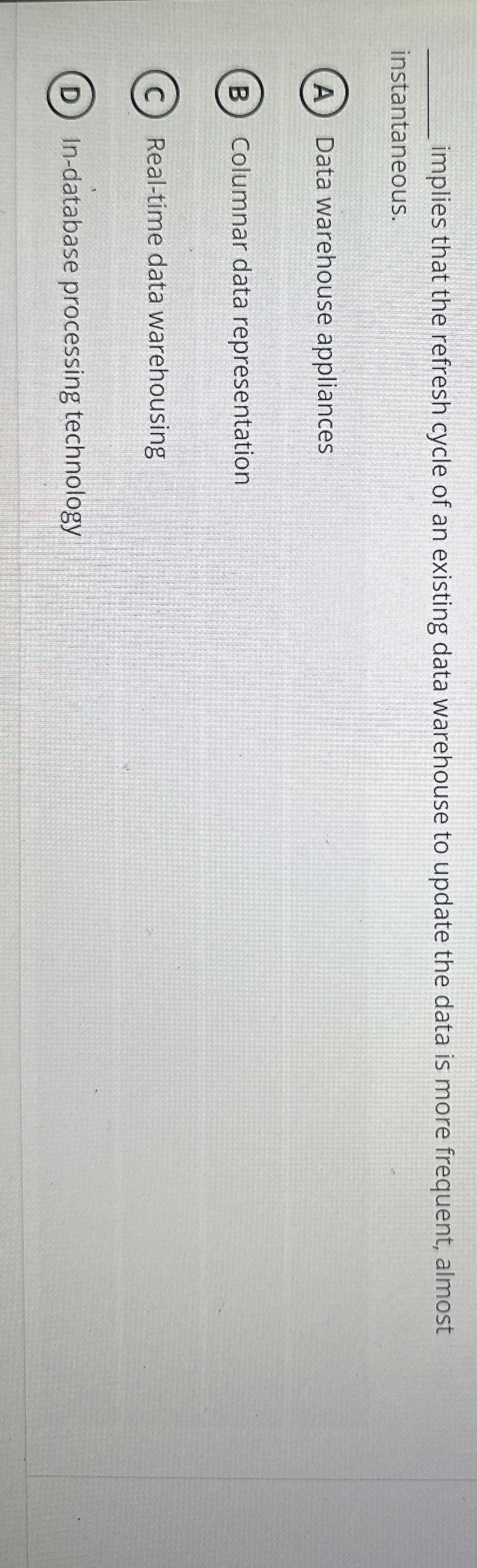 q , implies that the refresh cycle of an existing