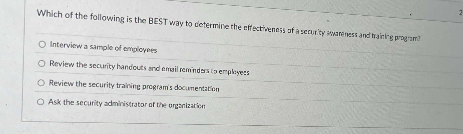 Which of the following is the BEST way to