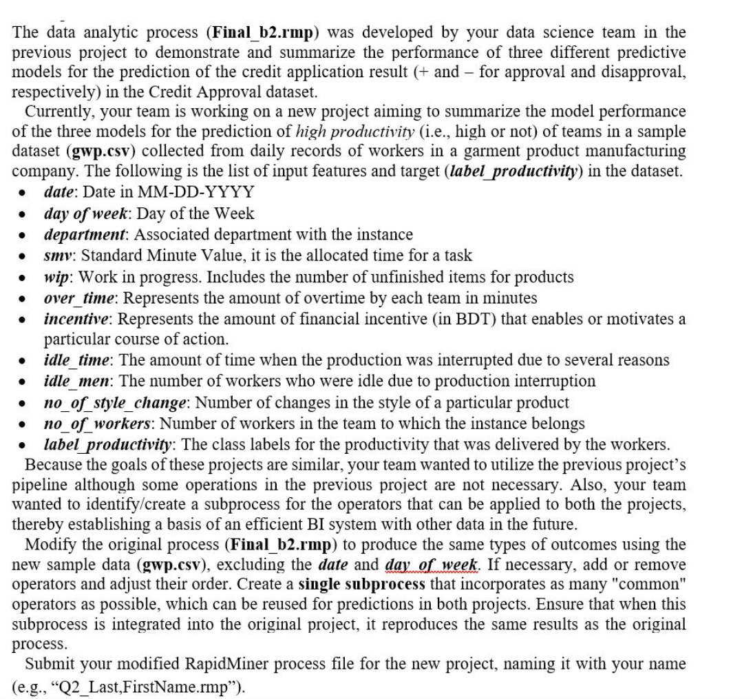 The data analytic process ( Final _ b 2 . rmp )