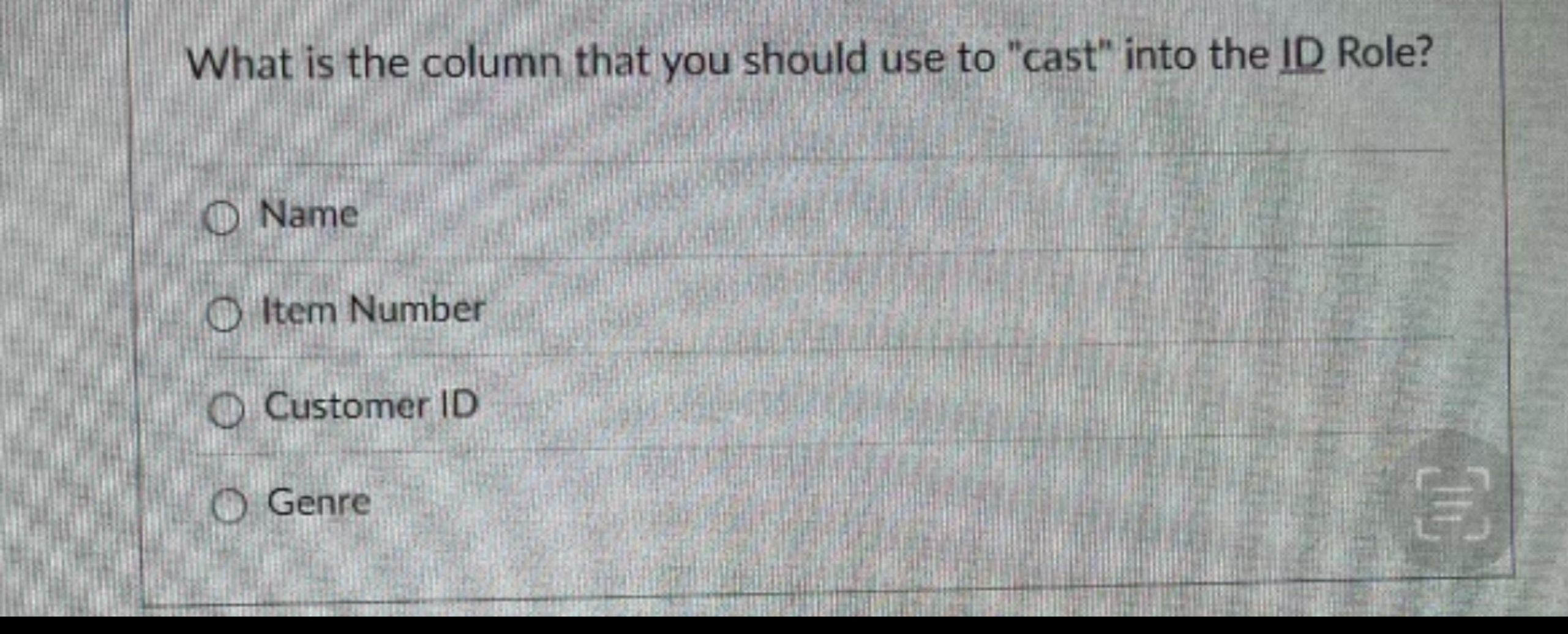 What is the column that you should use to "cast"
