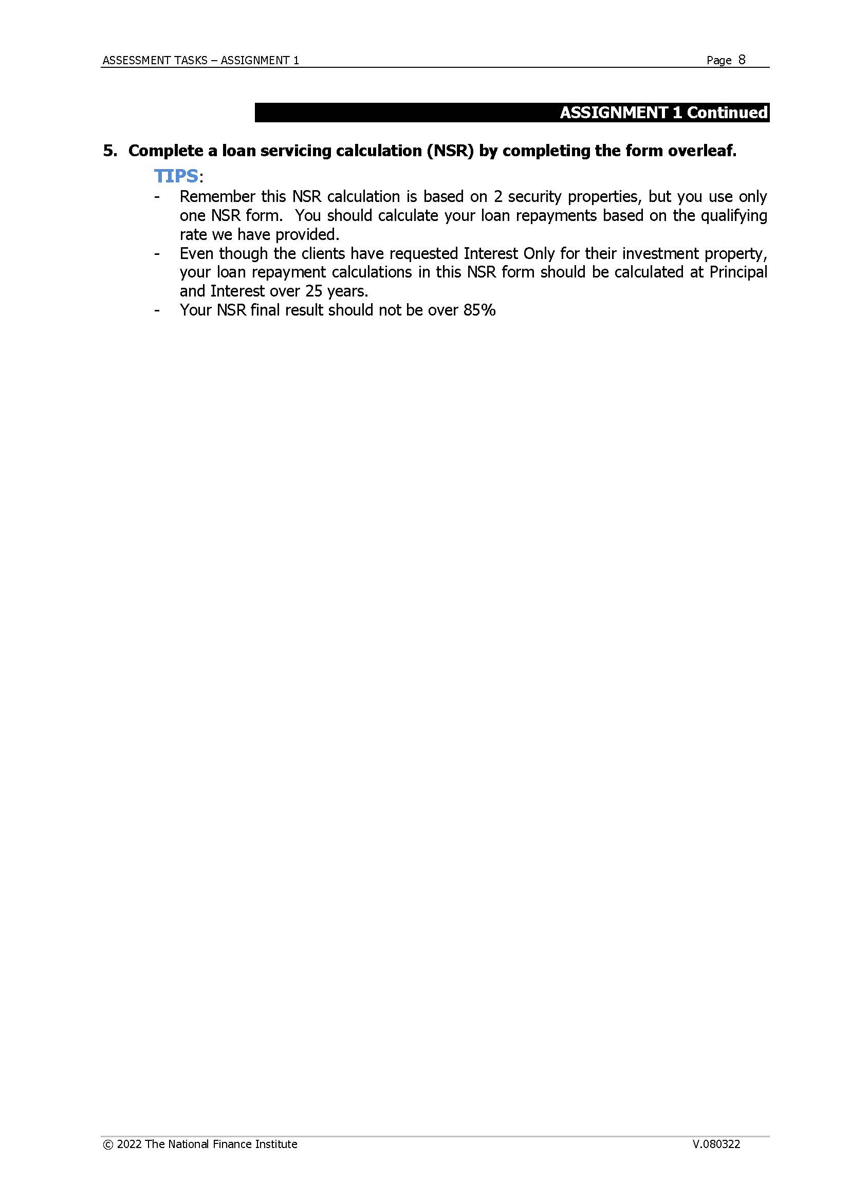 ASSESSMENT TASKS - ASSIGNMENT 1 Page 2 ASSIGNMENT