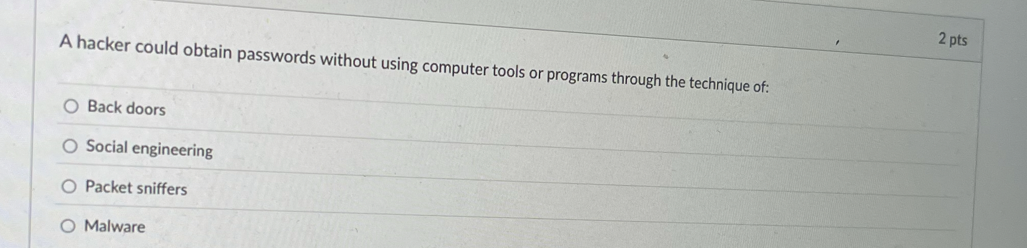 A hacker could obtain passwords without using