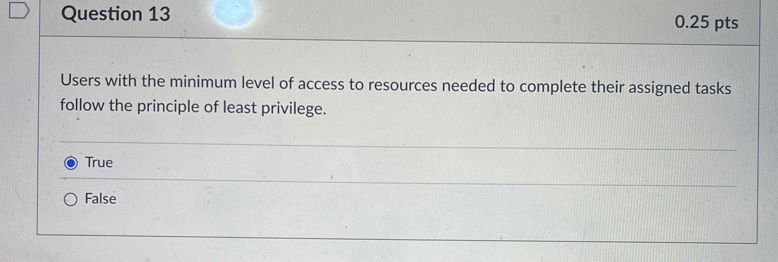 Question 1 3 Users with the minimum level of