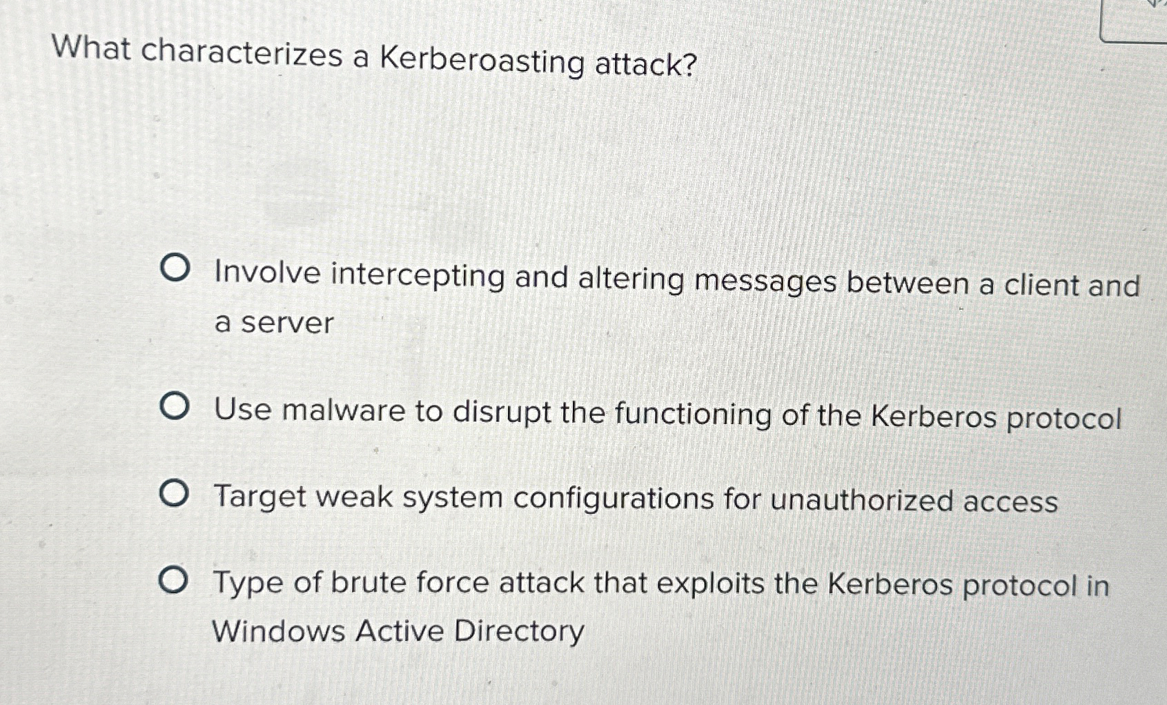 What characterizes a Kerberoasting attack?