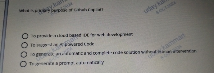 What is primary purpose of Github Copilot? To
