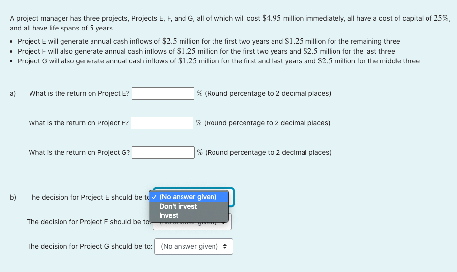 please do a and b For question b should i invest