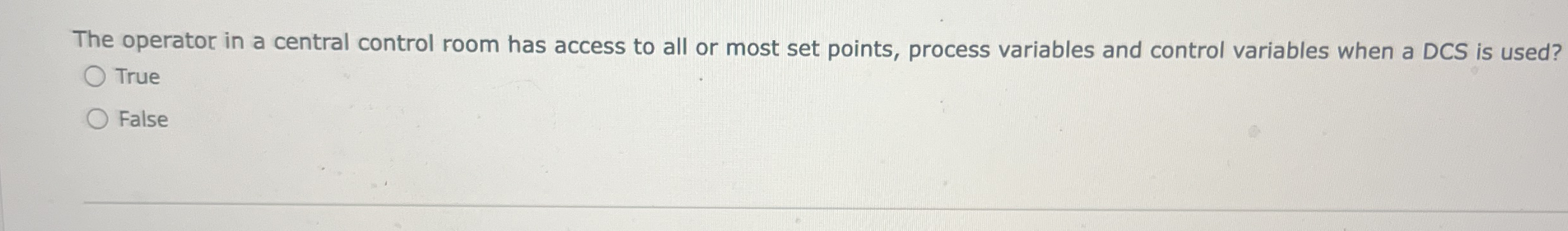 The operator in a central control room has access